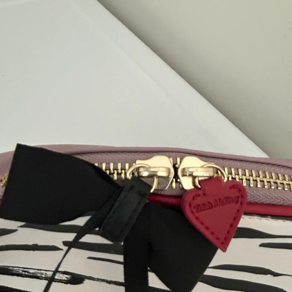 Trish McEvoy Zebra Print Makeup Pouch White Black